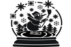 Stencil Schablone Schneekugel mit Schneemann